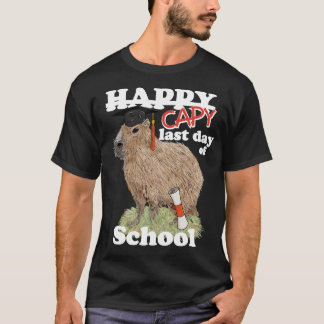 カピバラ卒業おめでとう!学校最後の日 Tシャツ