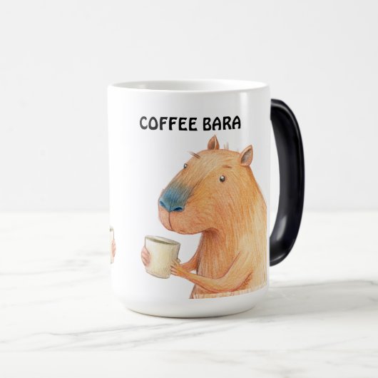 カピバラ及びコーヒーペアカップ モーフィングマグカップ (正面右)