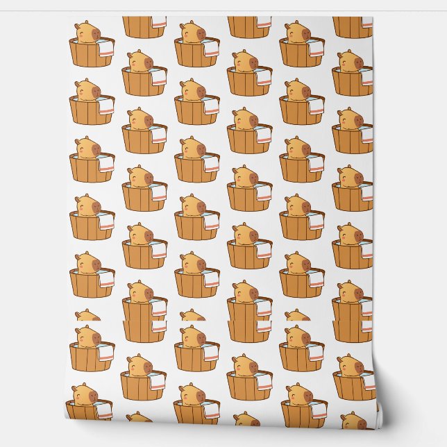 カピバラ壁紙 – かわいい動物のプリントウォールデコール 壁紙 (ほどく)