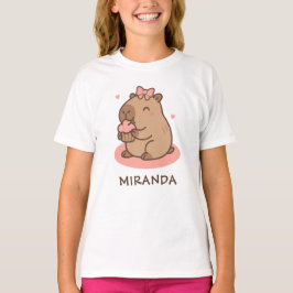 カピバラ女子のオリジナル かわいい面白グッズ Tシャツ