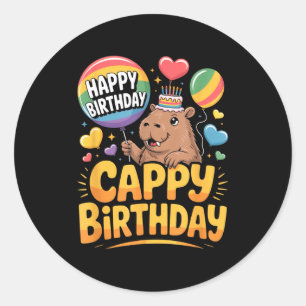 カピバラ好きな人への誕生日パーティーグッズ ラウンドシール