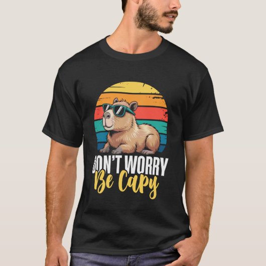カピバラ好きのためのレトロなデザイン メンズ ボーイズ キッズ ユースフル Tシャツ (正面)