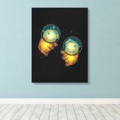 カピバラ宇宙宇宙飛行士ギフトキッズカピバラ キャンバスプリント (インサイチュ (ウッドフロア))