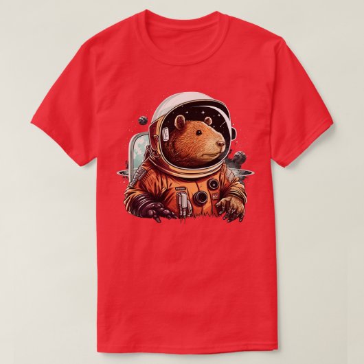 カピバラ宇宙飛行士2 Tシャツ (デザイン正面)