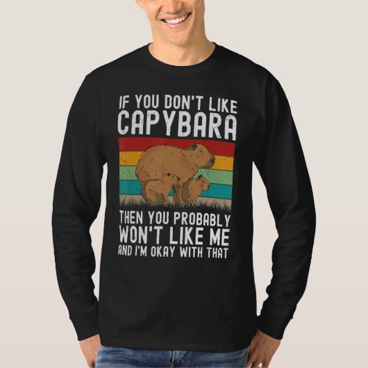 カピバラ恋人かわいいケイピハラ齧歯動物動物愛好家_9 Tシャツ (正面)