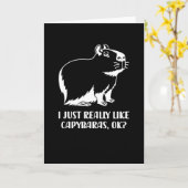 カピバラ愛好ロデント·カルピンチョ·アニマル·ウォーター·ホッグ カード (黄色い花)