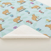 カピバラ模様 シェルパブランケット (3/4)