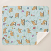 カピバラ模様 シェルパブランケット (正面(横))