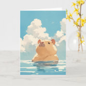カピバラ水中競技オアシス カード (黄色い花)