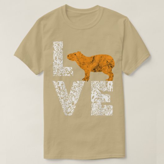 カピバラ水豚ローデントギニアピグ野生動物 Tシャツ (デザイン正面)