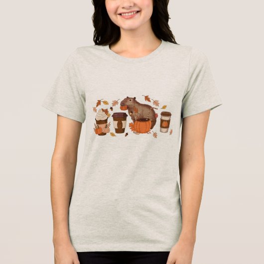 カピバラ秋シャツ トライブレンドＴシャツ (正面)
