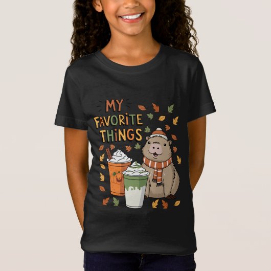 カピバラ秋Tシャツ Tシャツ (正面)