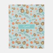 カピバラ花緑名前をカスタムする フリースブランケット (正面)