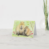 カピバラ親子カード カード (正面)