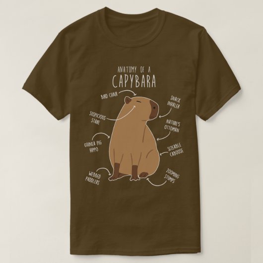 カピバラ解剖学3 Tシャツ (デザイン正面)