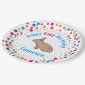 カピバラ誕生日カラフルかわいい子供たちのパーティー ペーパープレート (アングル)