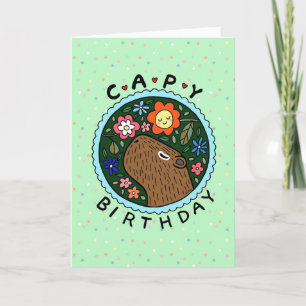 カピバラ誕生日ハッピーケイピー誕生日フローラ カード