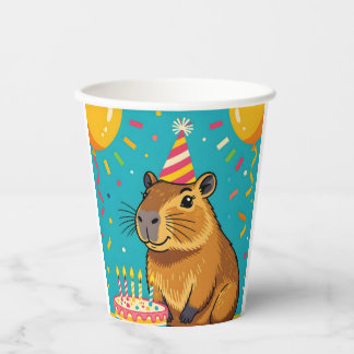 カピバラ誕生日パーティーサプライ紙カップ 紙コップ