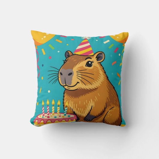 カピバラ誕生日 クッション (正面)