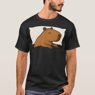 カピバラ お気に入り 眠り 寝る 男の子 女の子 Tシャツ