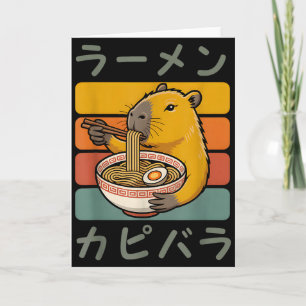 カピバラ アニメ グラフィック ラーメン かわいい 日本 ヴィンテージ カード