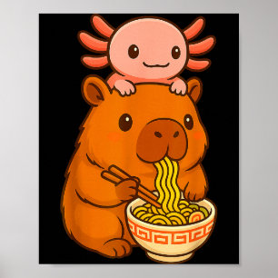 カピバラ アニメ ラーメン アホロートル 漫画 グラフィック かわいい ポスター