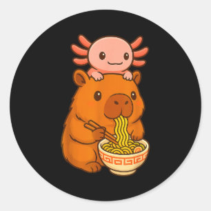 カピバラ アニメ ラーメン アホロートル 漫画 グラフィック かわいい ラウンドシール