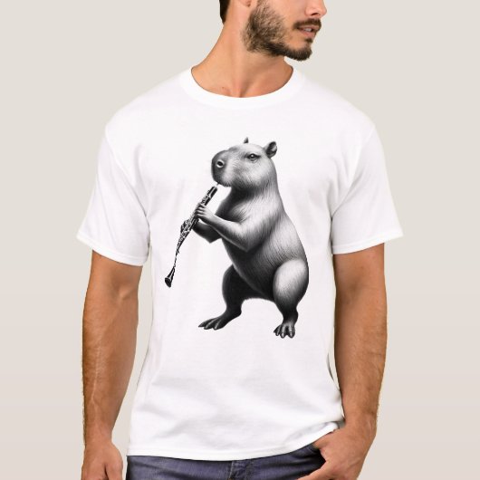 カピバラ オーボエ奏者 Tシャツ (正面)