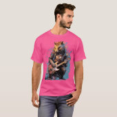カピバラ ギタリスト ロックギター Tシャツ (正面フル)