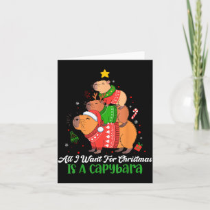 カピバラ クリスマス かわいい カピバラのXmasツリー パジャマ 動物 カード