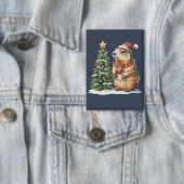 カピバラ クリスマス カピ 動物好き クリスマス 缶バッジ (インサイチュ)