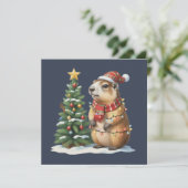 カピバラ クリスマス キャップ 動物好き クリスマス (スタンド正面)