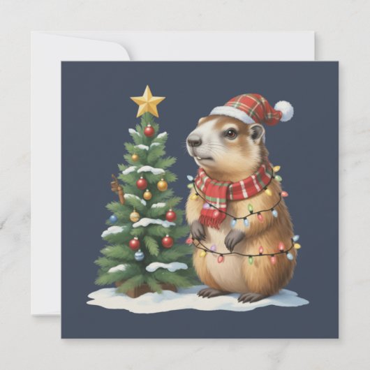 カピバラ クリスマス キャップ 動物好き クリスマス (正面)