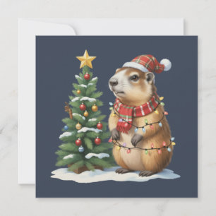カピバラ クリスマス キャップ 動物好き クリスマス