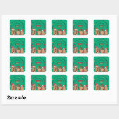 カピバラ クリスマス ライト バースデーパーティー スクエアシール (シート)