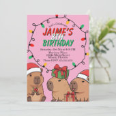 カピバラ クリスマス ライト バースデーパーティー  招待状 (スタンド正面)