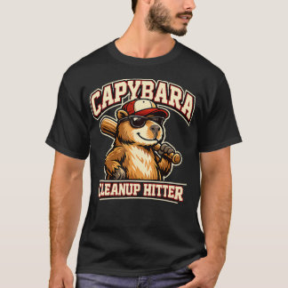 カピバラ クリーンアップ ヒッター 野球 ジョーク Tシャツ