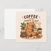 カピバラ コーヒーギフト カフェイン中毒 招待状 (正面/裏面)