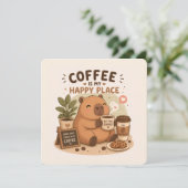 カピバラ コーヒーギフト カフェイン中毒 招待状 (スタンド正面)