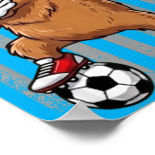 カピバラ ダビング おもしろ サッカー 少年 少女 少年少女 大人 メンズ ポスター (角)