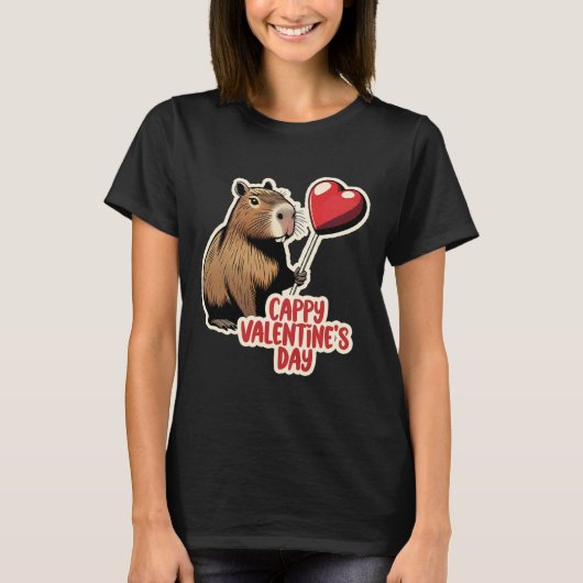 カピバラ バレンタイン Tシャツ (正面)