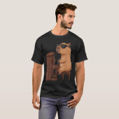 カピバラ ピアノ演奏 ミュージシャン かわいい女の子 Tシャツ (正面フル)