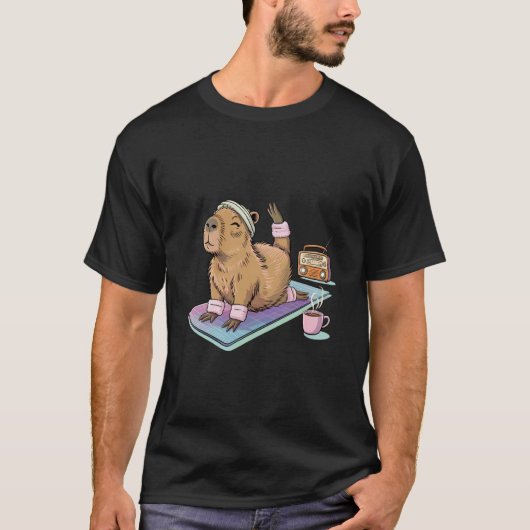 カピバラ ピラティス ヨガ ポーズ エクササイズ Tシャツ (正面)