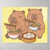 カピバラ ラーメン おもしろい ポスター (正面)