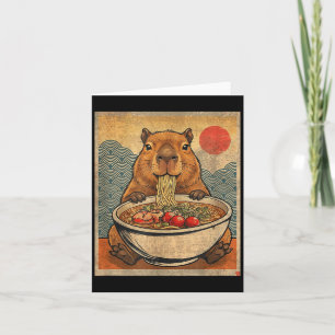 カピバラ ラーメン かわいい 日本のおもしろグラフィック アニメ カード