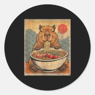 カピバラ ラーメン かわいい 日本のアニメ グラフィック ラウンドシール