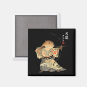 カピバラ+弓道+侍+日本+動物+アート マグネット (正面/裏面)