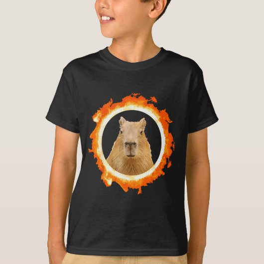 カピバラ 日食 メメ 動物 サン グッズ Tシャツ (正面)