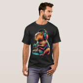 カピバラ 楽しい ビデオ ゲーム Tシャツ (正面フル)