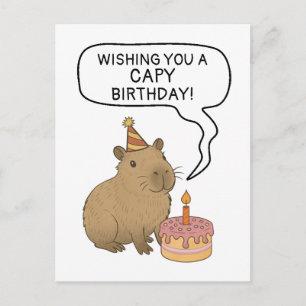 カピバラ 誕生日 かわいい 手描き カピバラ大好き パン派  ポストカード